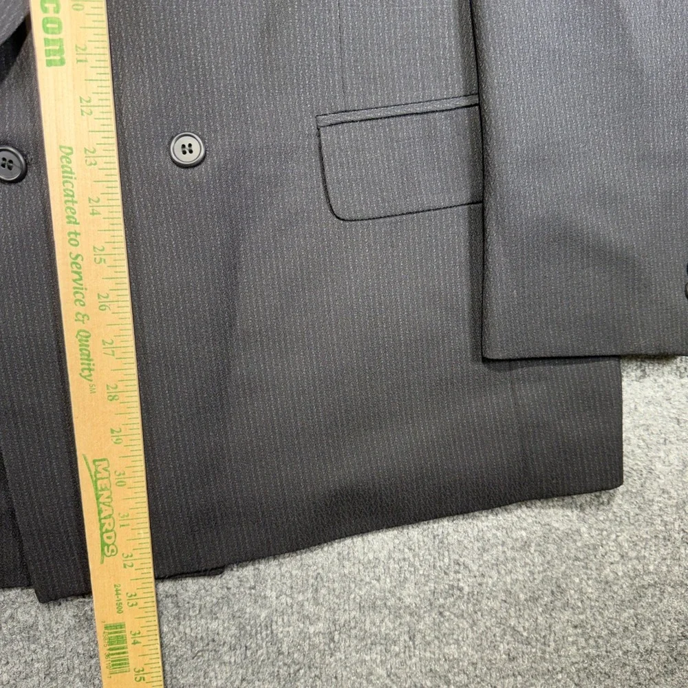 Roberto Villini Double Breasted Blazer Men 44R Black Pinstripe Cecchi Paolo Wool